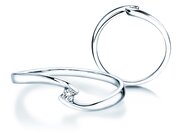 Spannring Twist Petite in 14K Weißgold mit Diamant 0,04ct G/SI