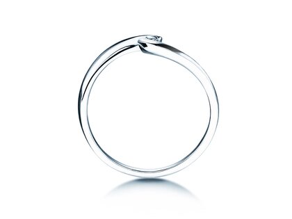 Spannring Twist Petite in 14K Weißgold mit Diamant 0,04ct G/SI