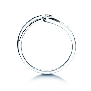 Spannring Twist Petite in 14K Weißgold mit Diamant 0,04ct G/SI