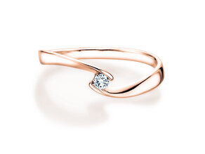 Spannring Twist Petite in 14K Roségold mit Diamant 0,06ct G/SI