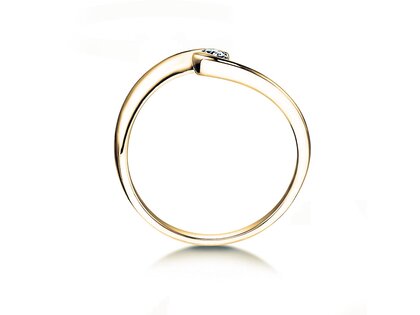 Spannring Twist Petite in 14K Gelbgold mit Diamant 0,06ct G/SI