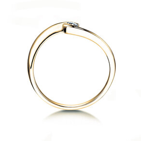 Spannring Twist Petite in 14K Gelbgold mit Diamant 0,06ct G/SI