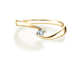 Spannring Twist Petite in 14K Gelbgold mit Diamant 0,06ct G/SI