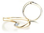 Spannring Twist Petite in 14K Gelbgold mit Diamant 0,06ct G/SI