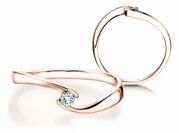 Spannring Twist Petite in 14K Roségold mit Diamant 0,06ct G/SI