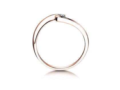 Spannring Twist Petite in 14K Roségold mit Diamant 0,06ct G/SI