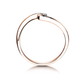 Spannring Twist Petite in 14K Roségold mit Diamant 0,06ct G/SI