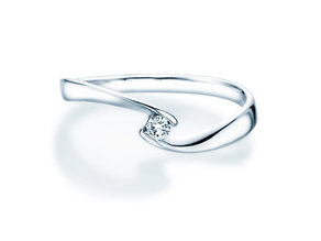 Spannring Twist Petite in 14K Weißgold mit Diamant 0,06ct G/SI