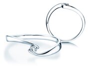 Spannring Twist Petite in 14K Weißgold mit Diamant 0,06ct G/SI