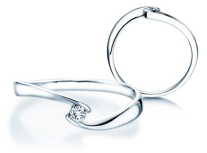 Spannring Twist Petite in 14K Weißgold mit Diamant 0,06ct G/SI