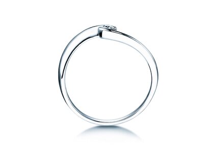 Spannring Twist Petite in 14K Weißgold mit Diamant 0,06ct G/SI