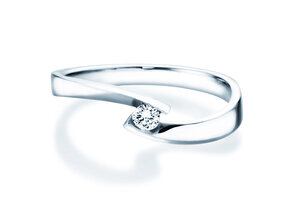 Spannring Twist Petite in 14K Weißgold mit Diamant 0,09ct G/SI