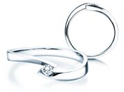 Spannring Twist Petite in 14K Weißgold mit Diamant 0,09ct G/SI