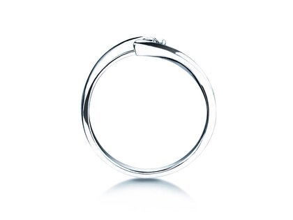 Spannring Twist Petite in 14K Weißgold mit Diamant 0,09ct G/SI