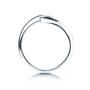 Spannring Twist Petite in 14K Weißgold mit Diamant 0,09ct G/SI