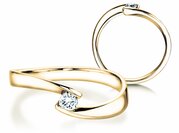 Spannring Twist Petite in Gelbgold