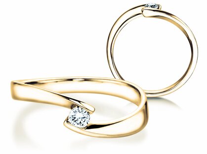Spannring Twist Petite in Gelbgold