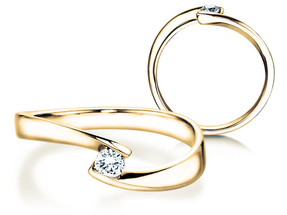 Spannring Twist Petite in Gelbgold