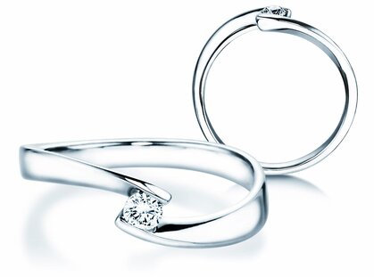 Spannring Twist Petite in Weißgold
