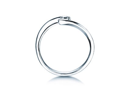Spannring Twist Petite in 14K Weißgold mit Diamant 0,13ct G/SI