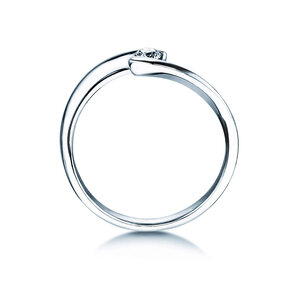 Spannring Twist Petite in 14K Weißgold mit Diamant 0,13ct G/SI