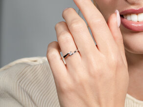 Spannring Twist in Silber 925/- mit Diamant 0,05ct G/SI