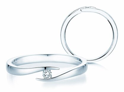 Spannring Twist in Silber 925/- mit Diamant 0,05ct G/SI