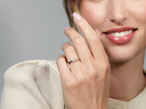 Spannring Twist in Silber 925/- mit Diamant 0,07ct G/SI