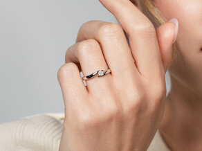 Spannring Twist in Silber 925/- mit Diamant 0,10ct G/SI