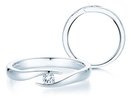 Spannring Twist in Silber 925/- mit Diamant 0,10ct G/SI
