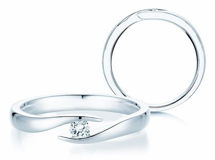 Spannring Twist in Silber 925/- mit Diamant 0,10ct G/SI