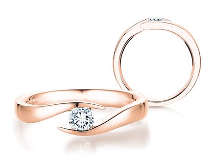 Spannring Twist in 14K Roségold mit Diamant 0,07ct G/SI