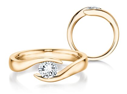 Spannring Twist in 14K Gelbgold mit Diamant 0,75ct G/SI