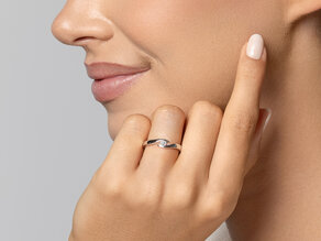 Spannring Twist in Silber 925/- mit Diamant 0,10ct G/SI