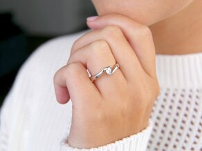 Spannring Twist in 14K Weißgold