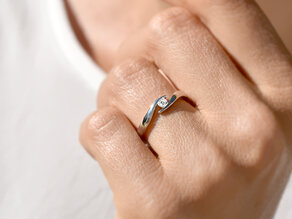 Spannring Twist in 14K Weißgold
