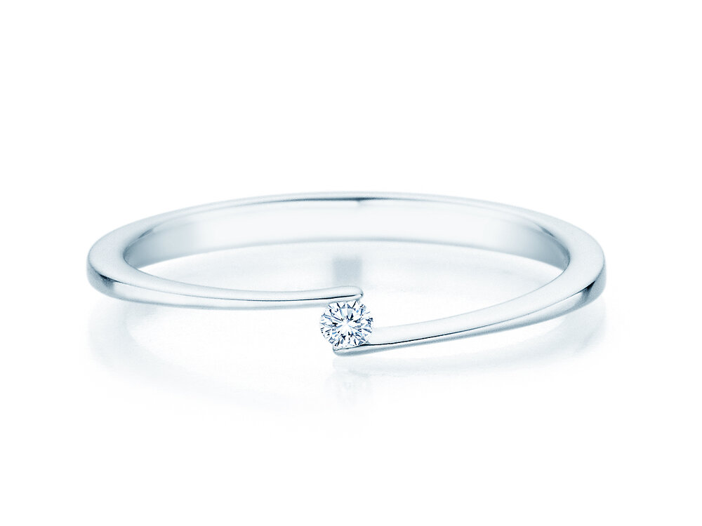 Spannring Vibe in 14K Weißgold mit Diamant 0,03ct G/SI