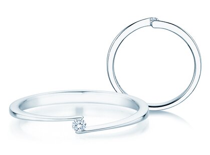 Spannring Vibe  in Platin 950/- mit Diamant 0,03ct