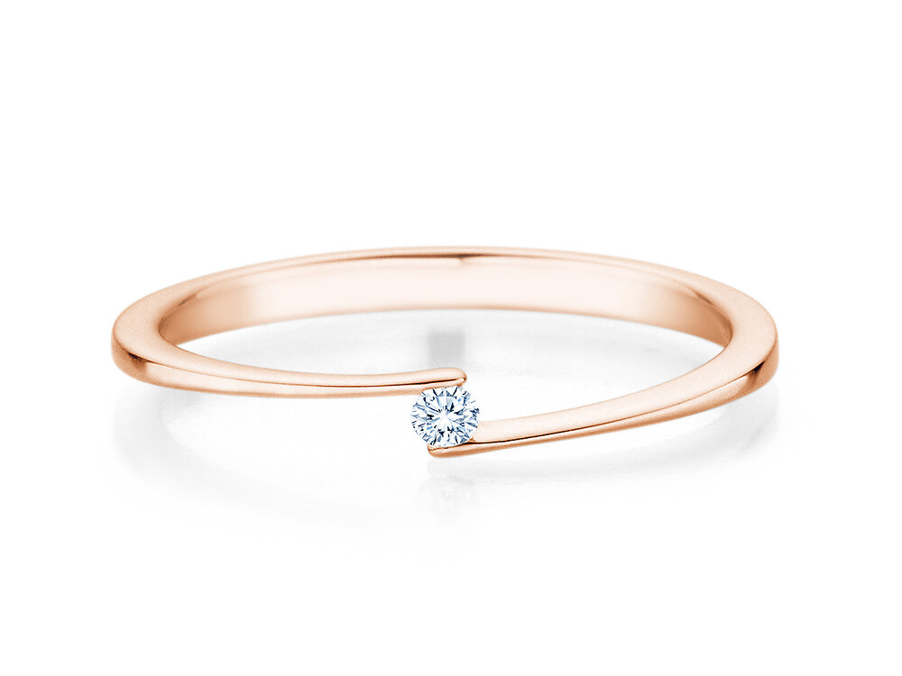 Spannring Vibe in 18K Roségold mit Diamant 0,03ct G/SI