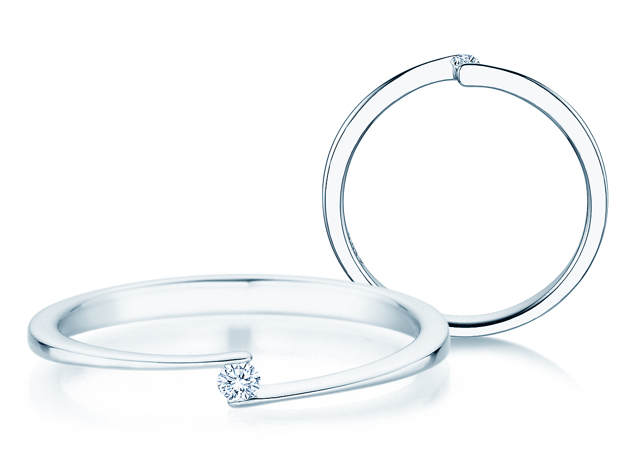 Spannring Vibe in Silber 925/- mit Diamant 0,03ct H/SI