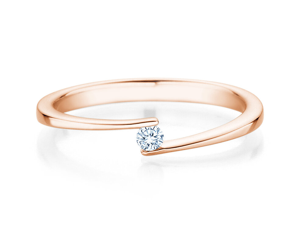 Spannring Vibe in 18K Roségold mit Diamant 0,05ct G/SI
