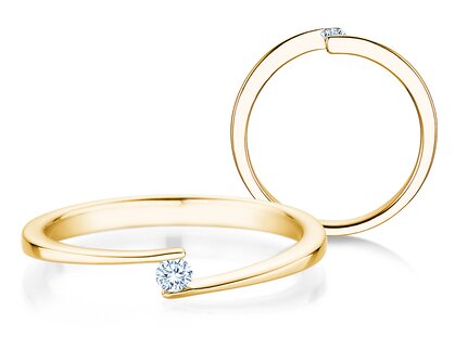 Spannring Vibe  in 18K Gelbgold mit Diamant 0,05ct G/SI