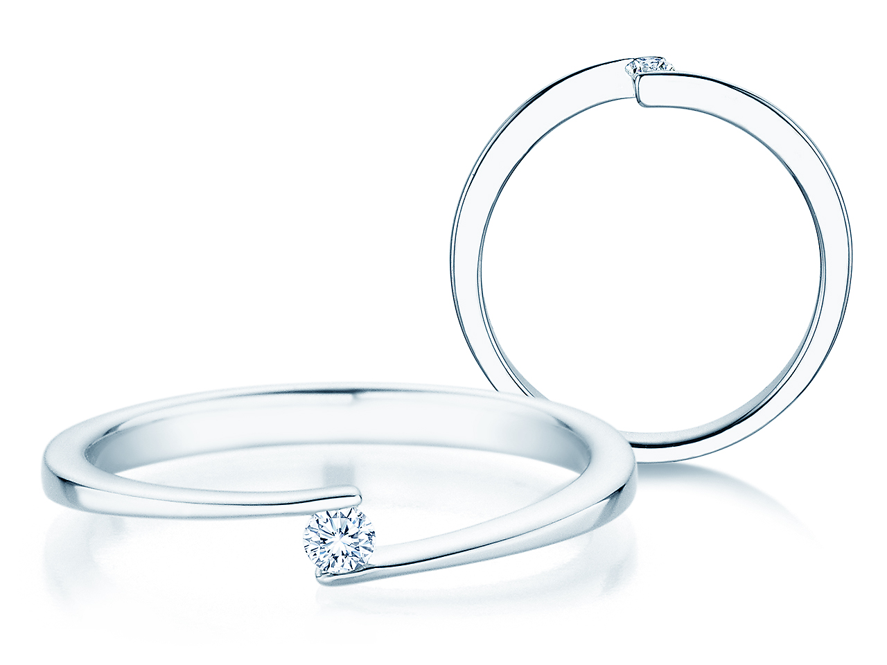 Spannring Vibe in 18K Weißgold mit Diamant 0,05ct H/SI