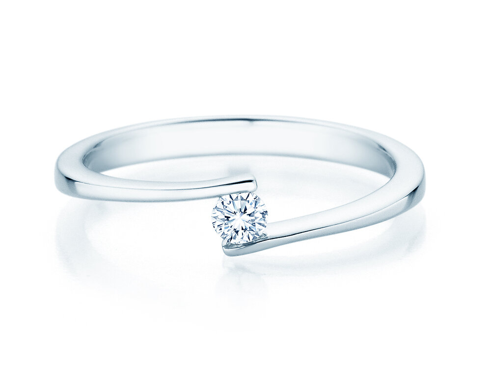 Spannring Vibe in Silber 925/- mit Diamant 0,10ct G/SI