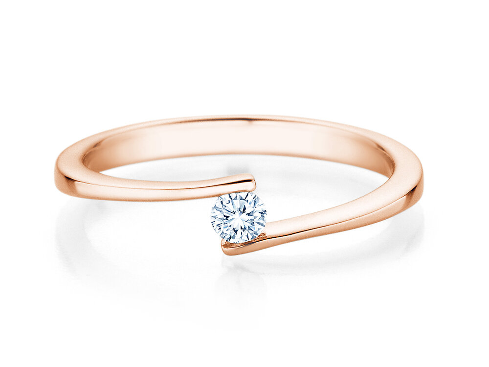 Spannring Vibe in 18K Roségold mit Diamant 0,10ct G/SI