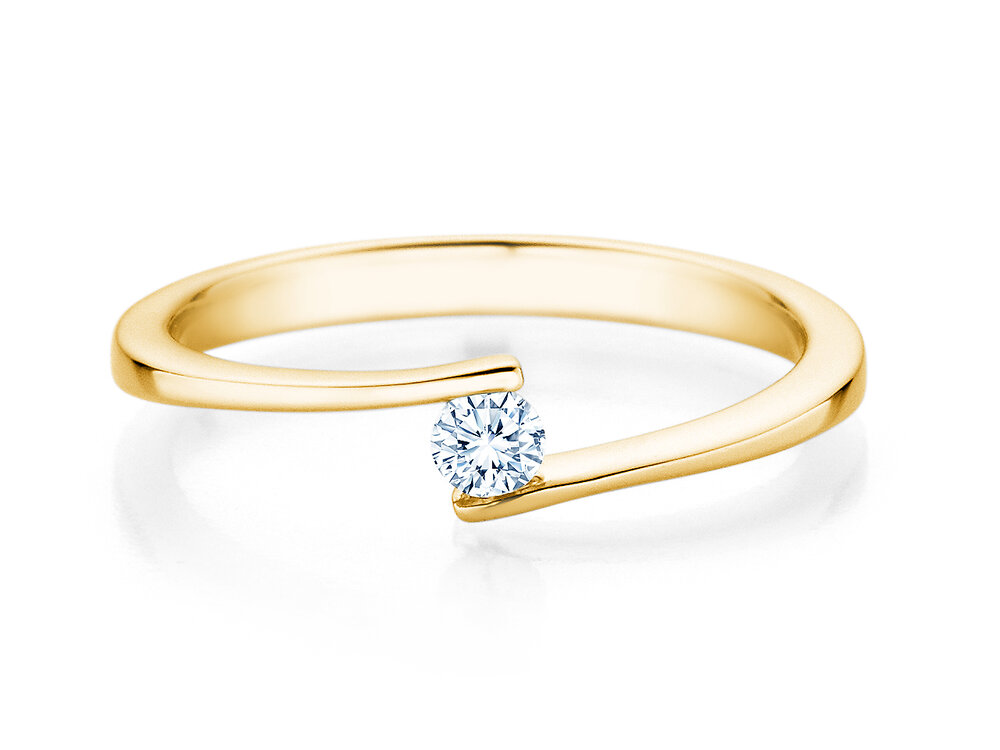 Spannring Vibe in 14K Gelbgold mit Diamant 0,10ct G/SI