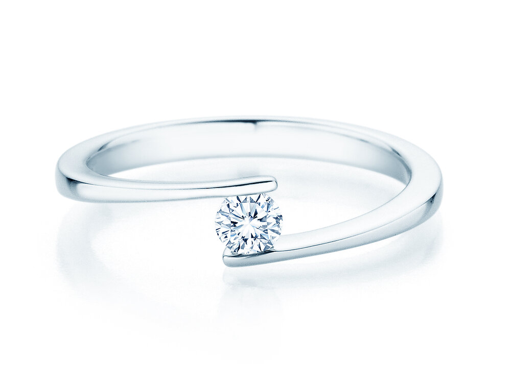 Spannring Vibe in Platin 950/- mit Diamant 0,15ct G/SI