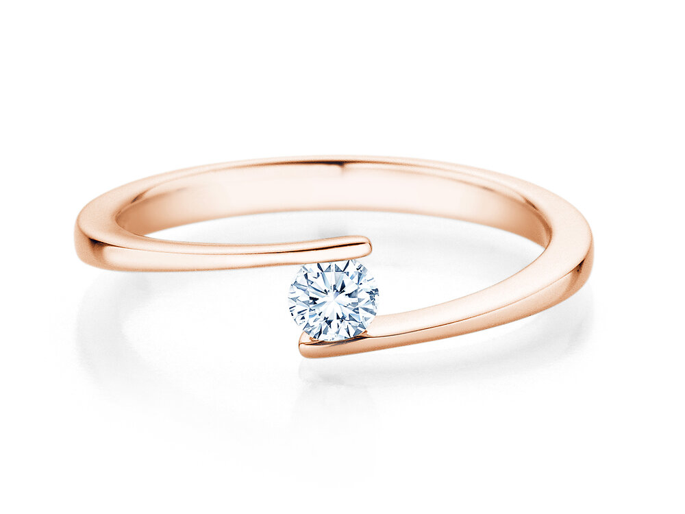 Spannring Vibe in 14K Roségold mit Diamant 0,15ct G/SI
