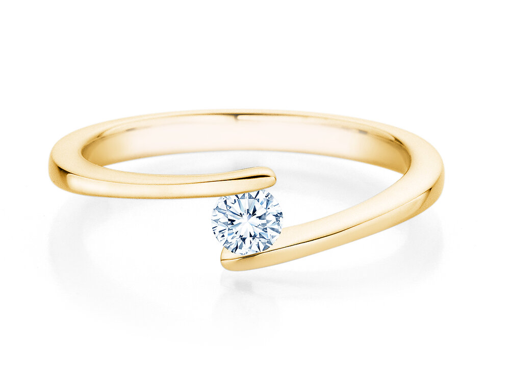 Spannring Vibe in 18K Gelbgold mit Diamant 0,20ct G/SI