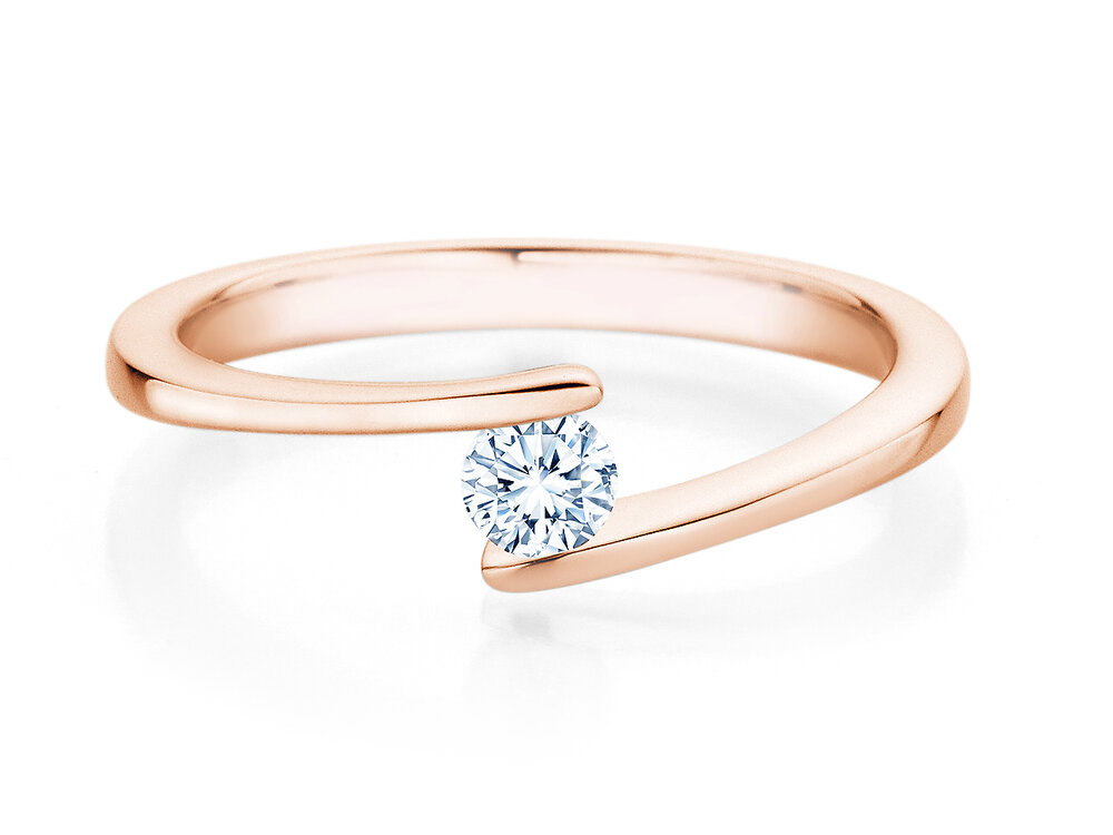 Spannring Vibe in 14K Roségold mit Diamant 0,20ct G/SI